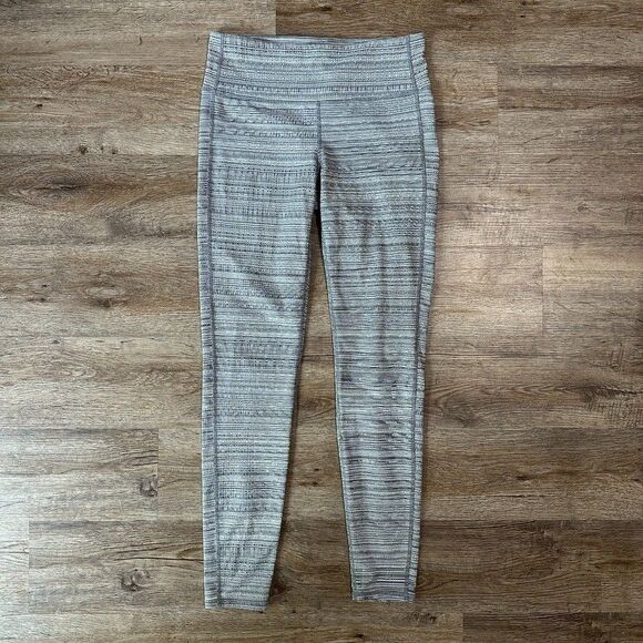 Athleta Chaturanga Leggings Grey Black Jacquard Medium - Picture 4 of 5